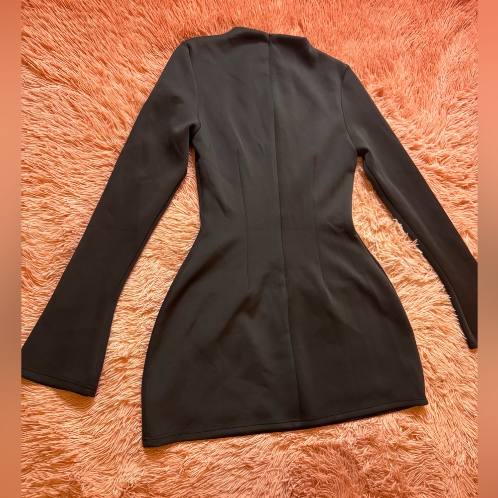 HEIRESS BLACK LONG SLEEVE A LINE POCKET MINI DRESS. SIZE M - Picture 10 of 15